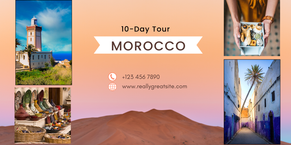 Colorful Morocco Tourist Spots and Attractions Travel and Tourism Banner