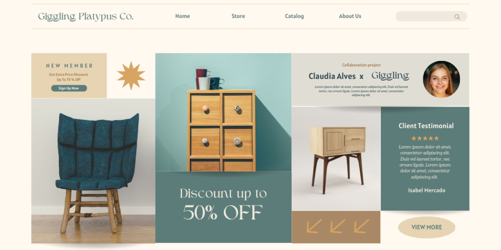 Minimalist Modern Furniture Website Desktop Prototype